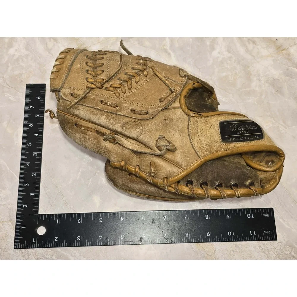 🏈 Vintage Ted Williams Sears 33ND Catchers Mitt GUC Korea Baseball Glove